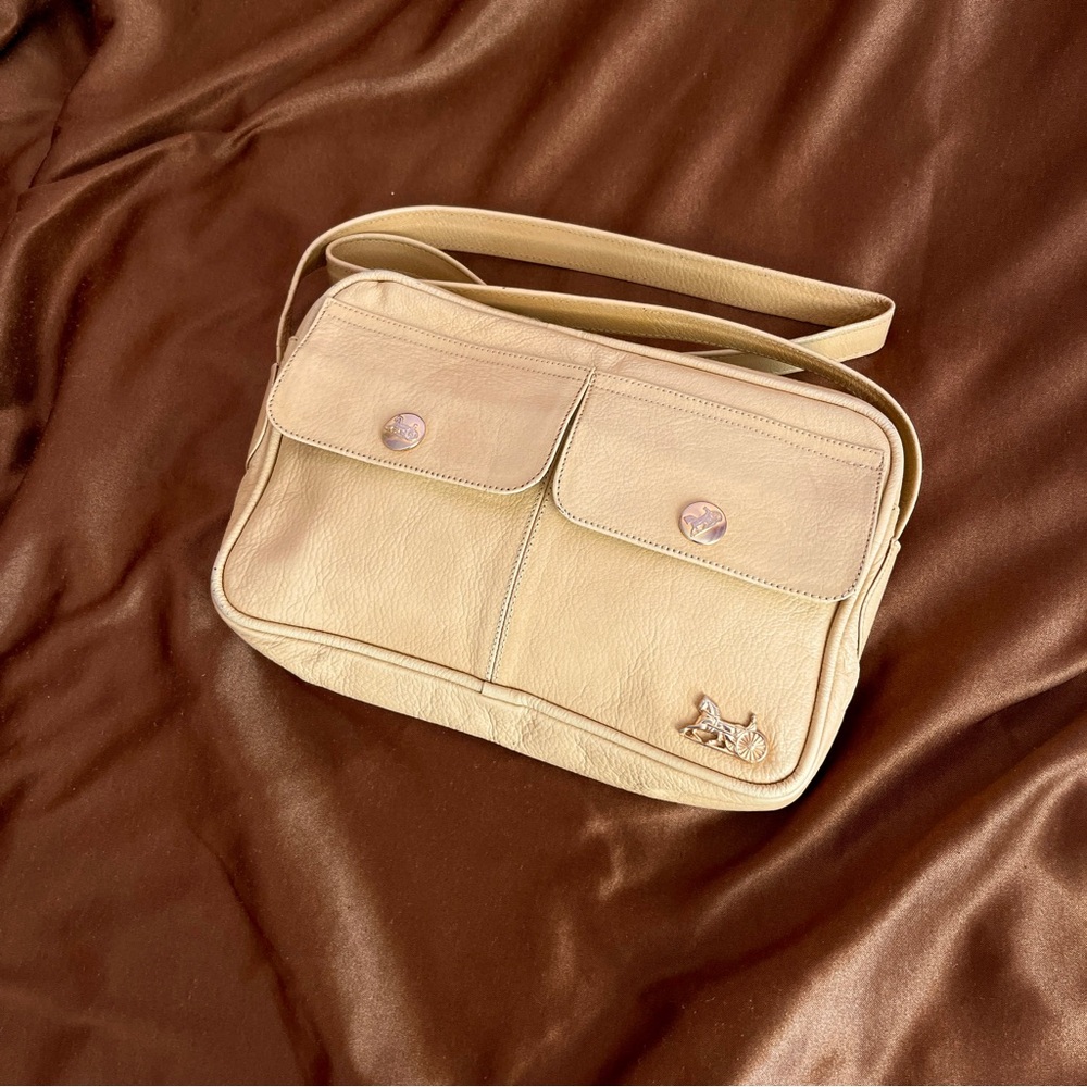 Vintage Celine Light Yellow/Beige Shoulder Bag